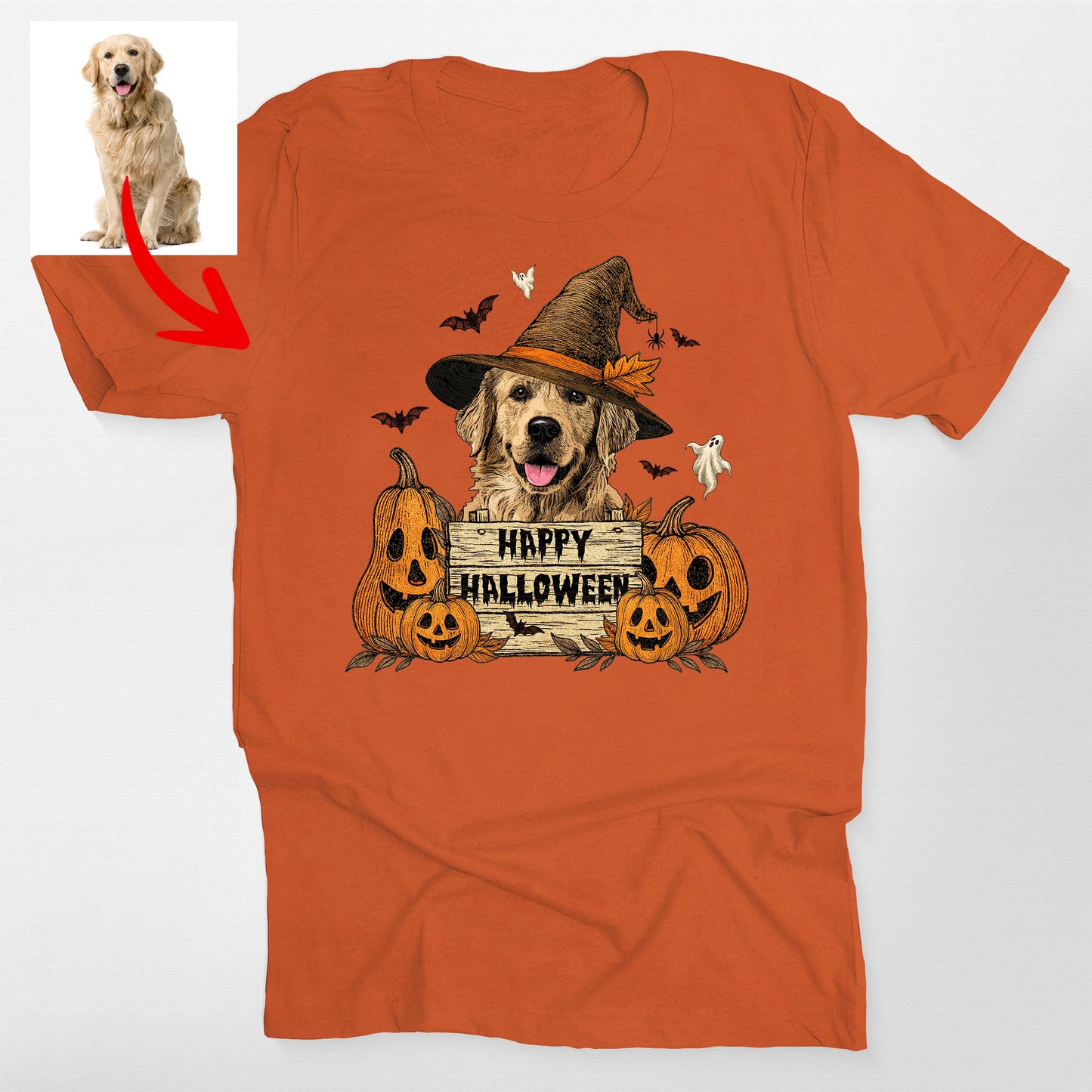 Happy Halloween Dog Witch Bella Canvas T-Shirt for Dog Lovers