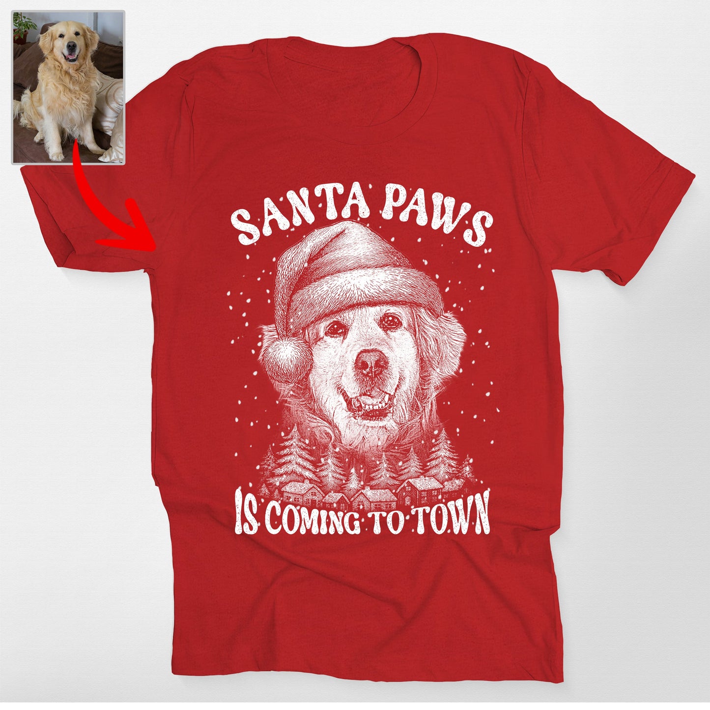 Santa Paws Dog Mom Bella Canvas T-Shirt. Christmas Gift