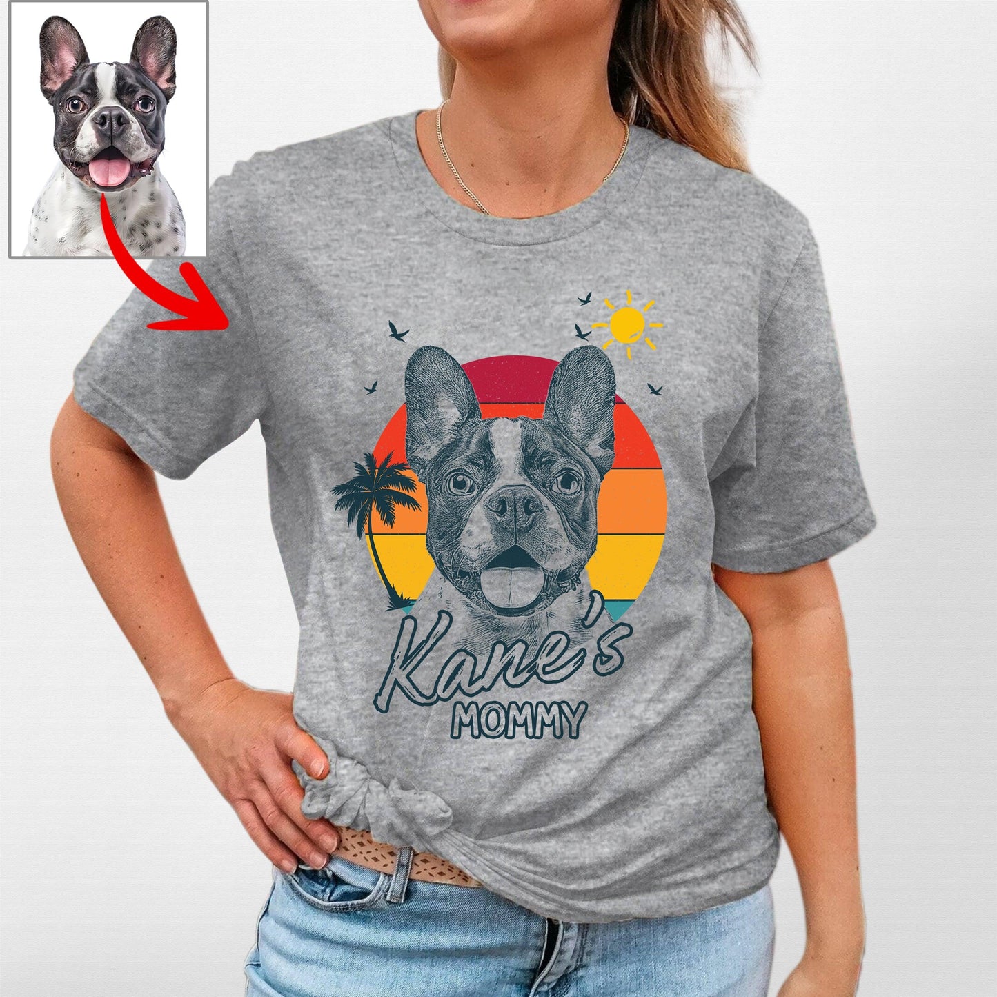 Summer Vibes Customized Dogface T-Shirt For Moms