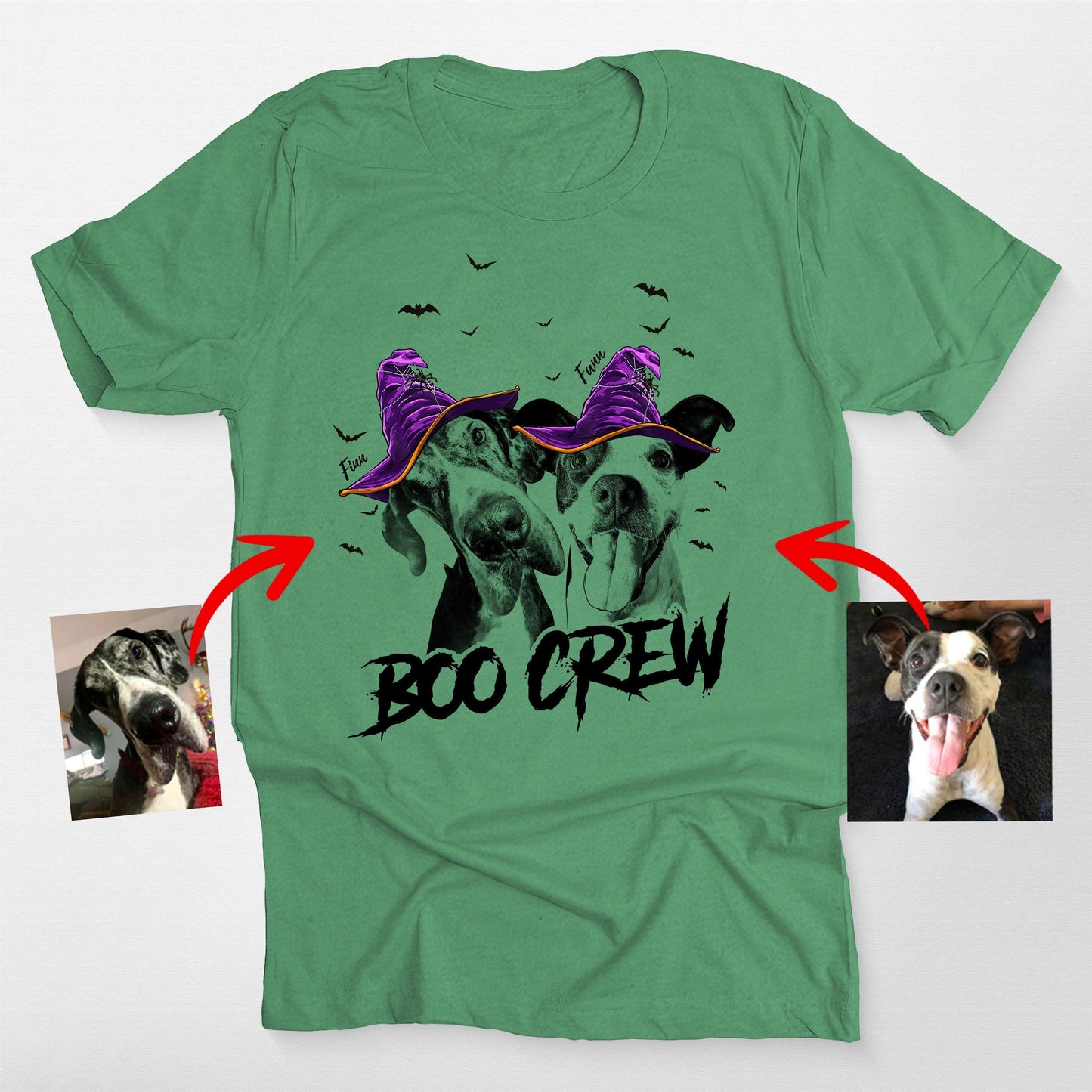 Custom Witch Dog Portrait Halloween T-Shirt