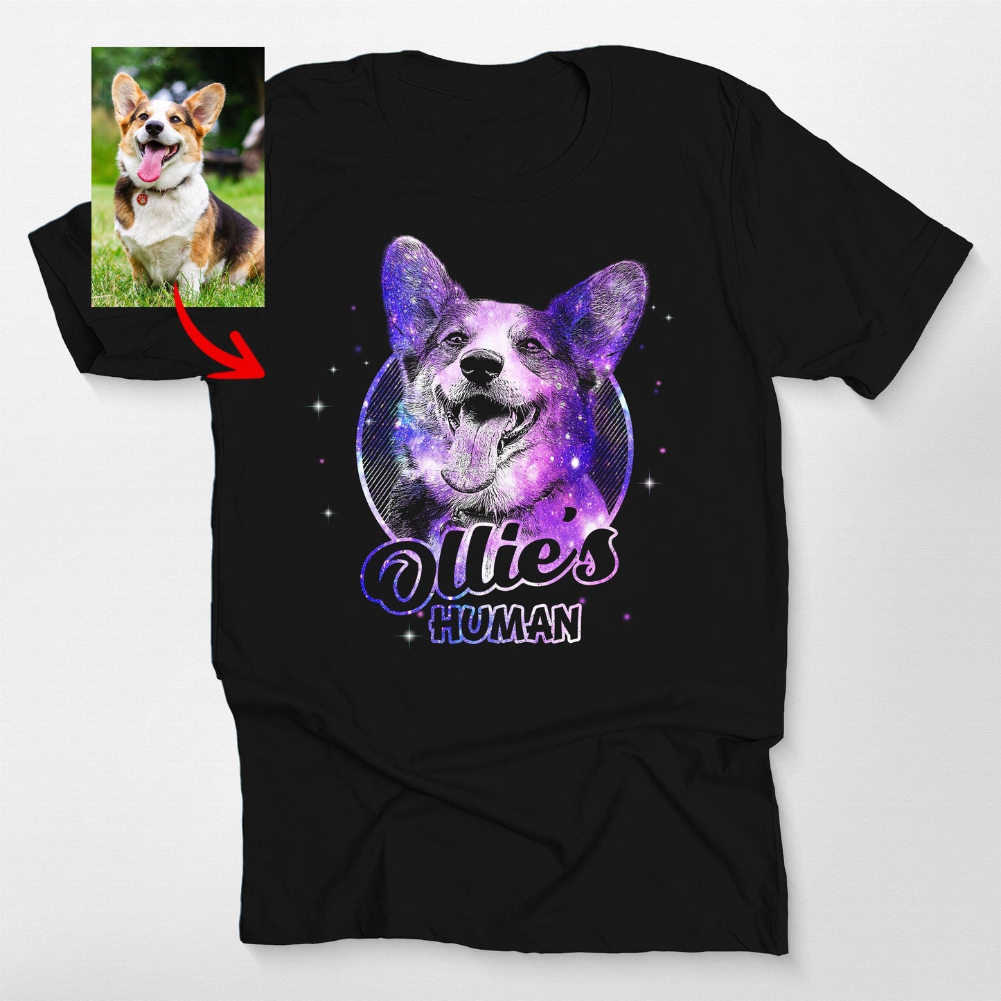 Custom Dogface with Galaxy Style T-shirt