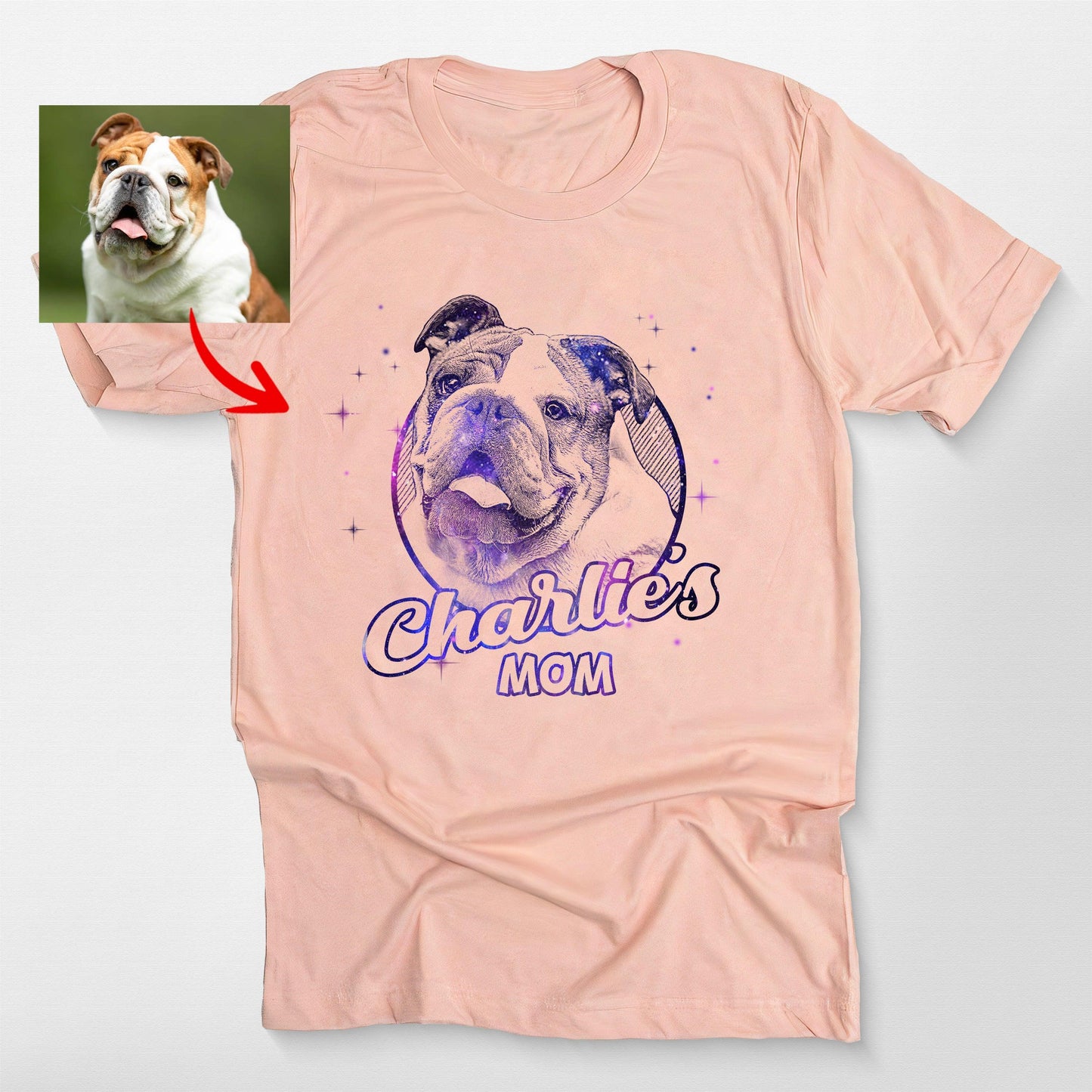 Custom Dogface with Galaxy Style T-shirt