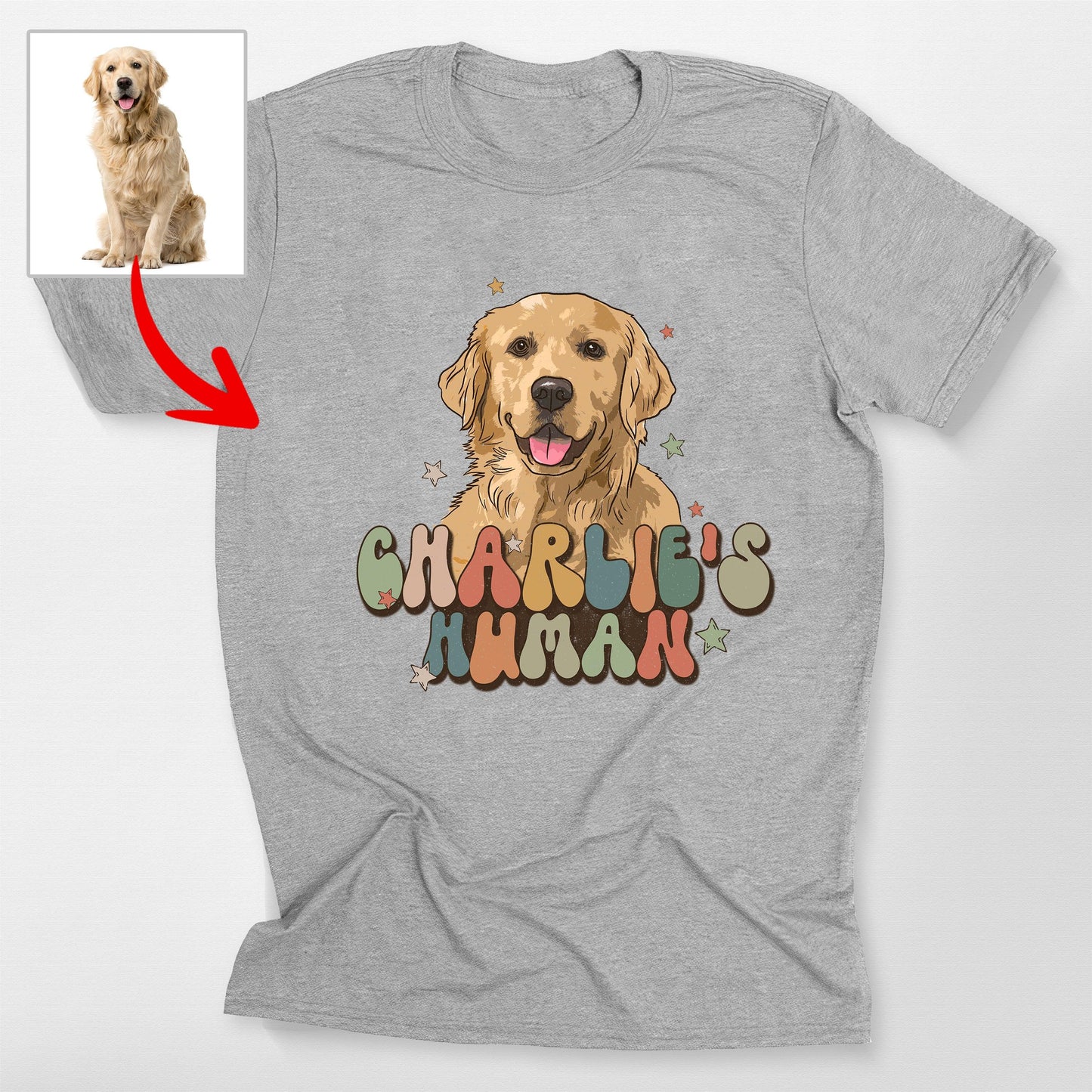 Custom Dog Lover Gift Retro Hand-drawn Bella Canvas Tee