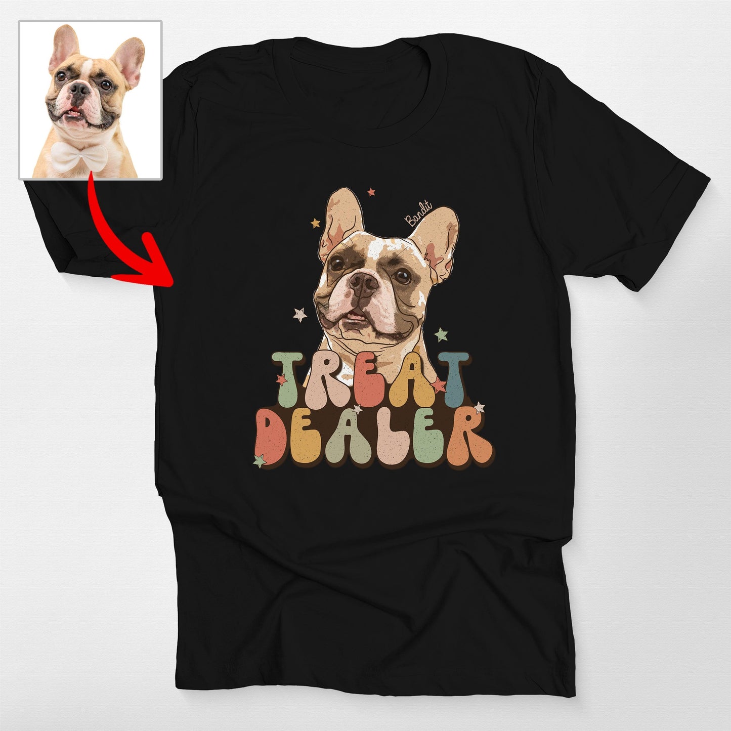 Custom Dog Lover Gift Retro Hand-drawn Bella Canvas Tee