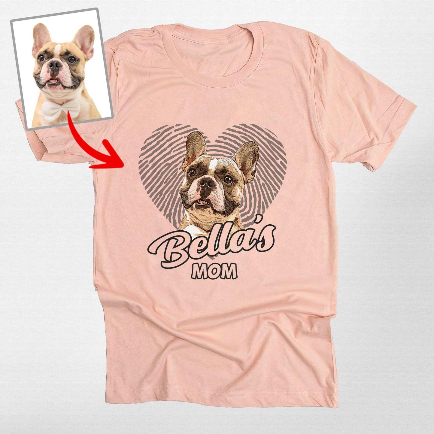 Lovable Custom Dogface in Heart T-shirts
