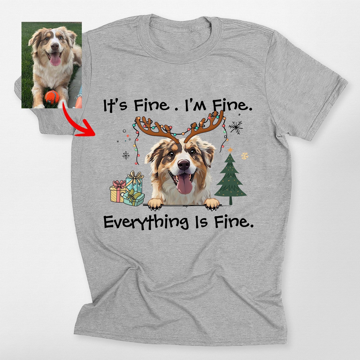 I'm Fine Everything Is Fine T-Shirt For Dog Owners. Bella Canvas Tee