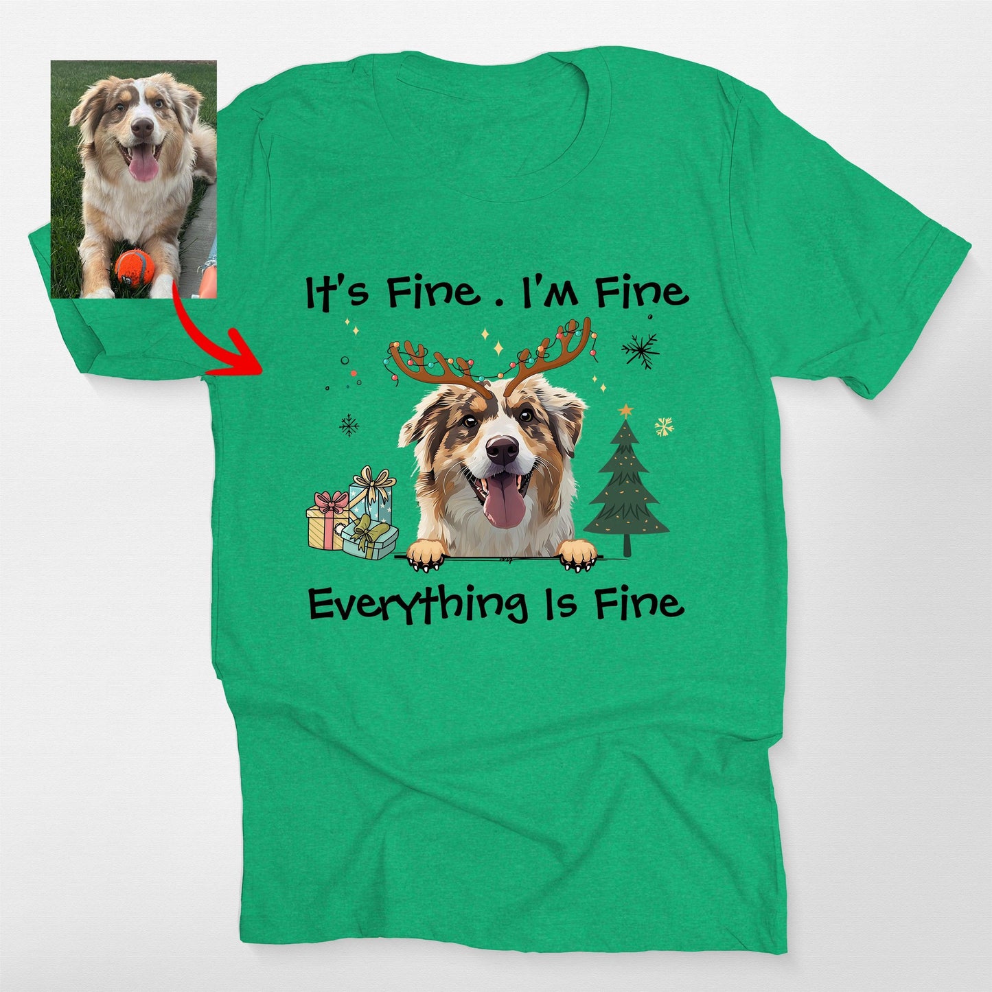 I'm Fine Everything Is Fine T-Shirt For Dog Owners. Bella Canvas Tee