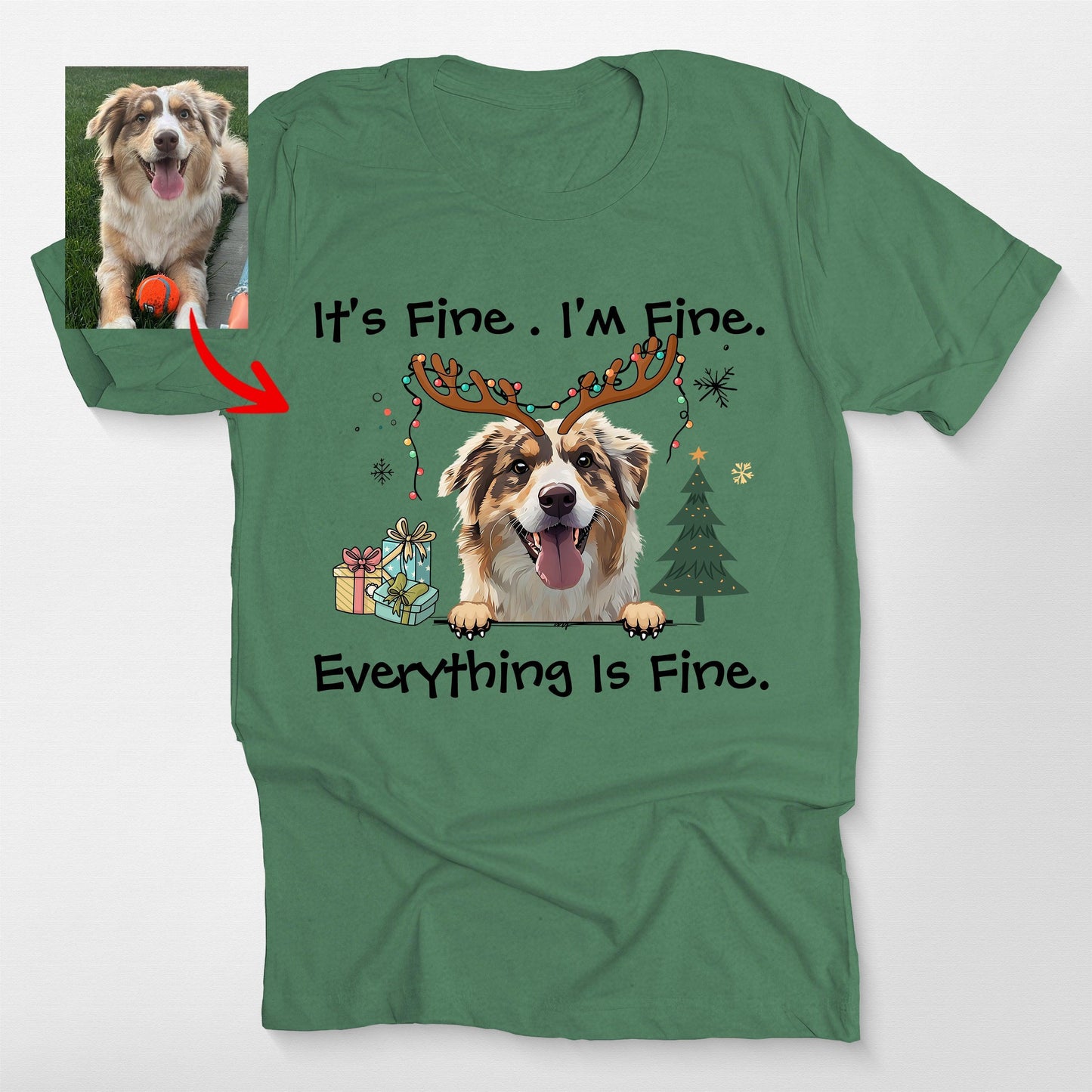 I'm Fine Everything Is Fine T-Shirt For Dog Owners. Bella Canvas Tee