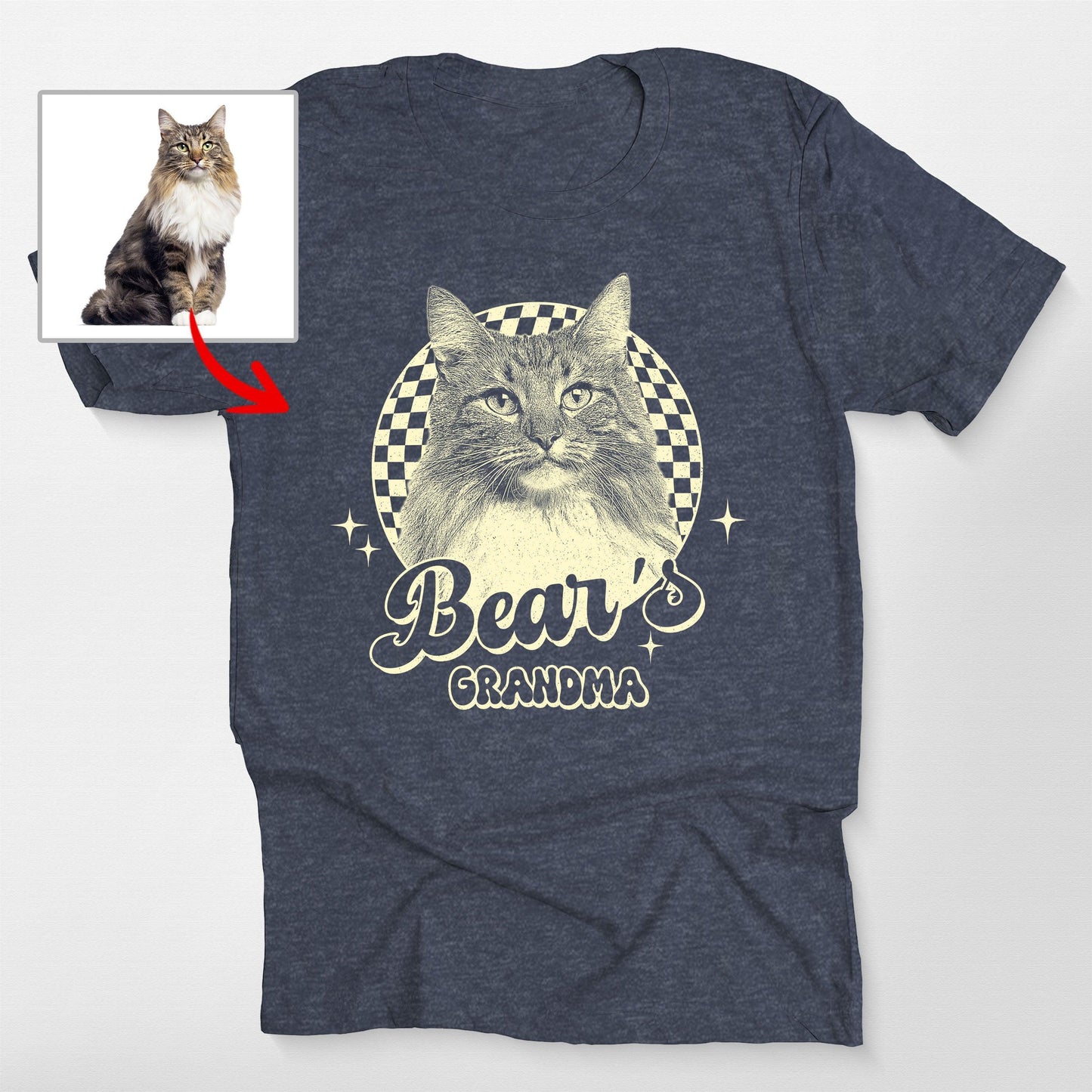 Groovy Checkered Custom Dogface Unisex T-shirt
