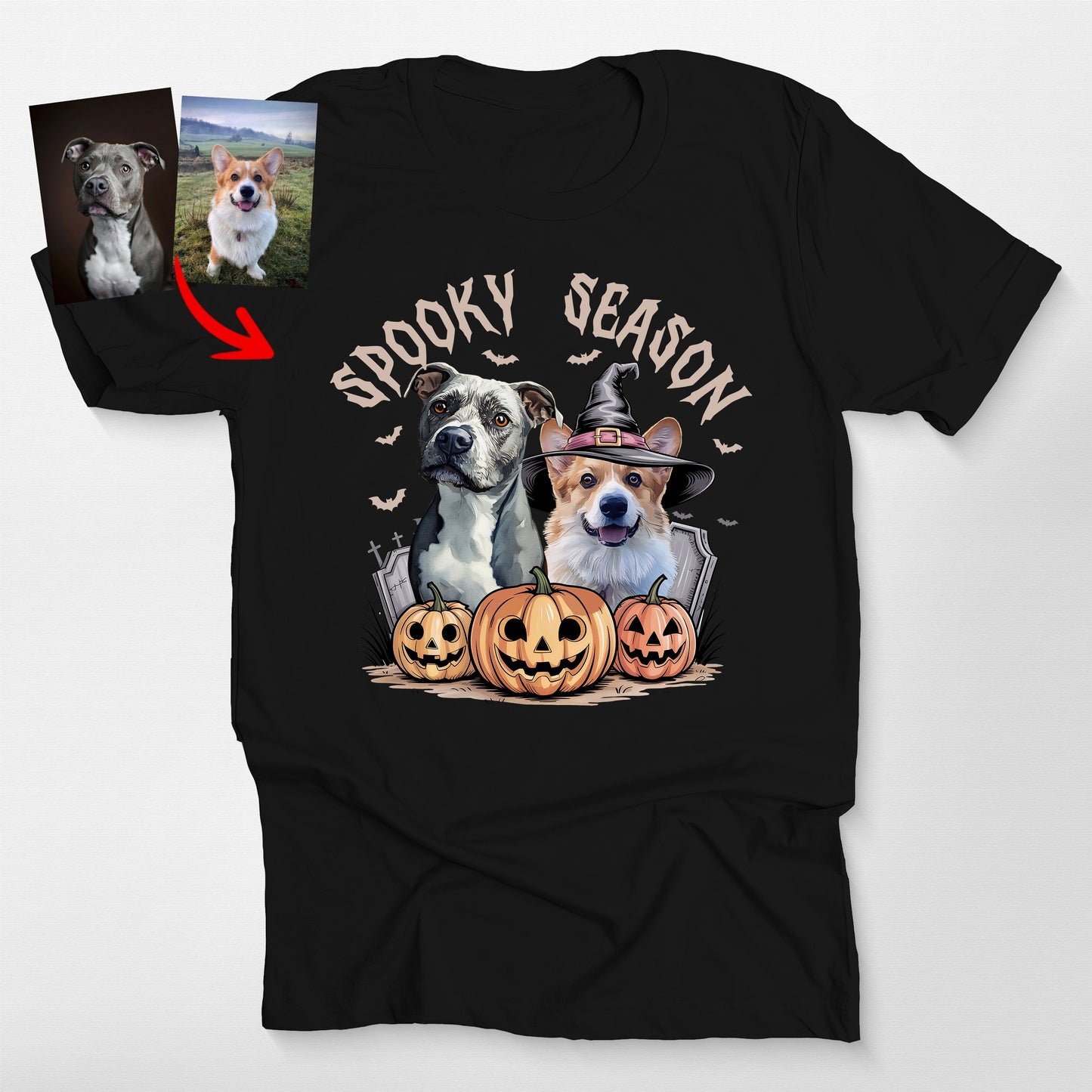 Custom Dog Halloween Bella Canvas T-Shirt for Pet Lovers