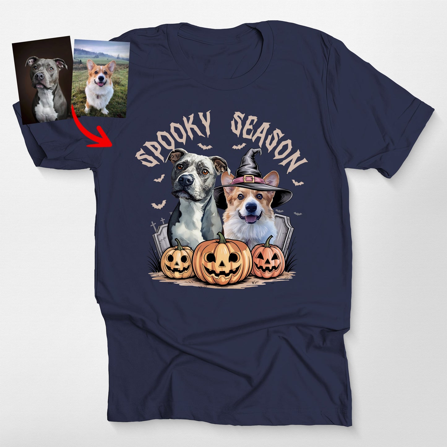 Custom Dog Halloween Bella Canvas T-Shirt for Pet Lovers