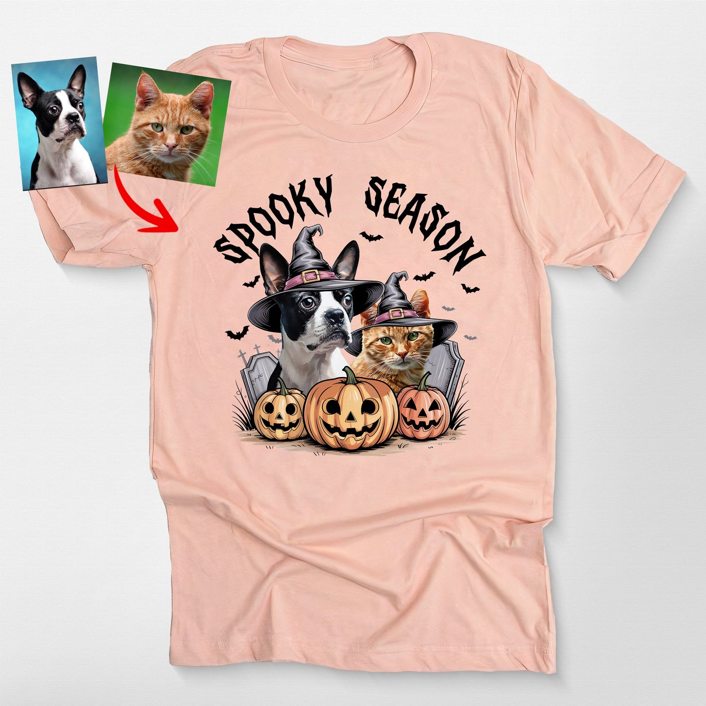 Custom Dog Halloween Bella Canvas T-Shirt for Pet Lovers