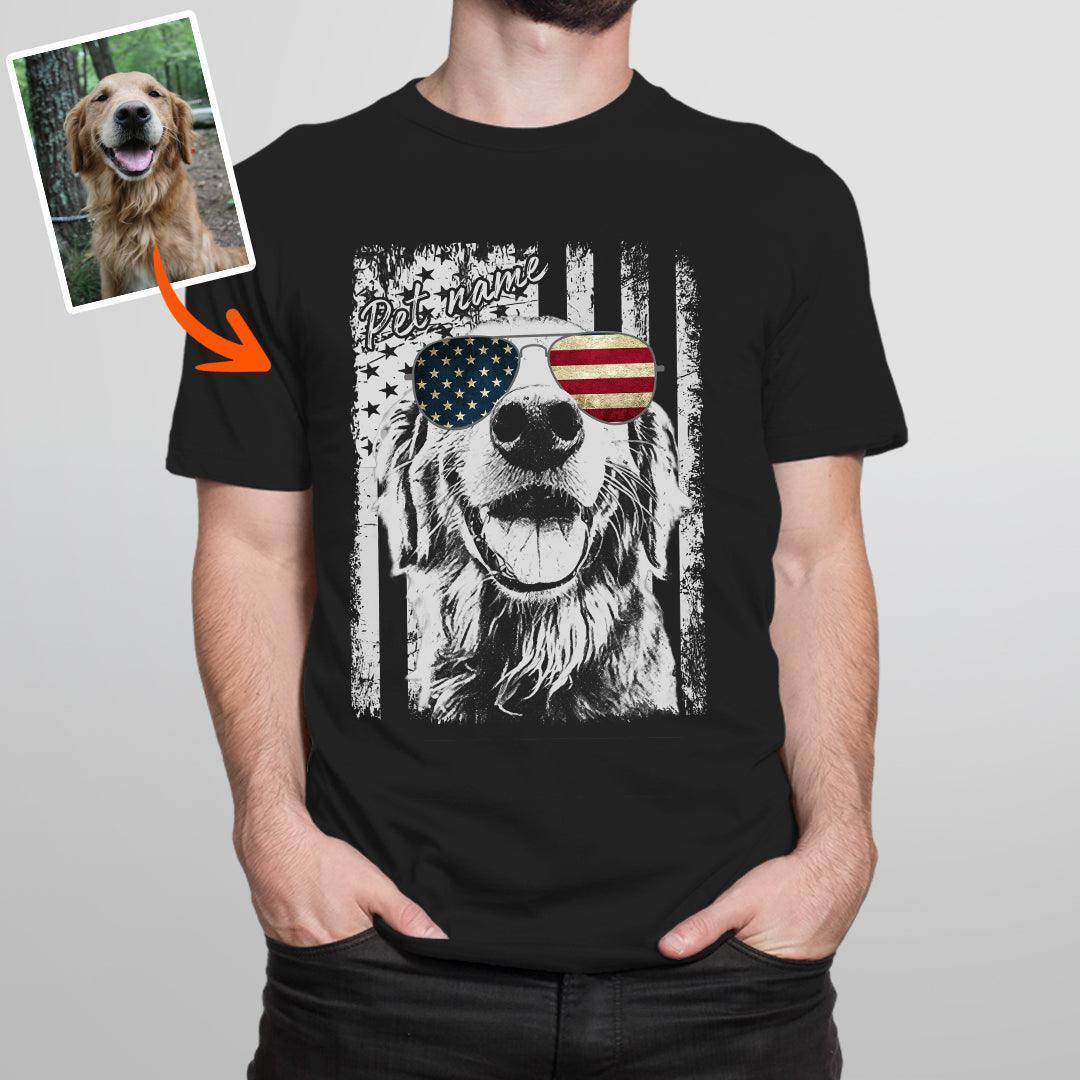 Patriotic Custom Dogface T-Shirt For Dad
