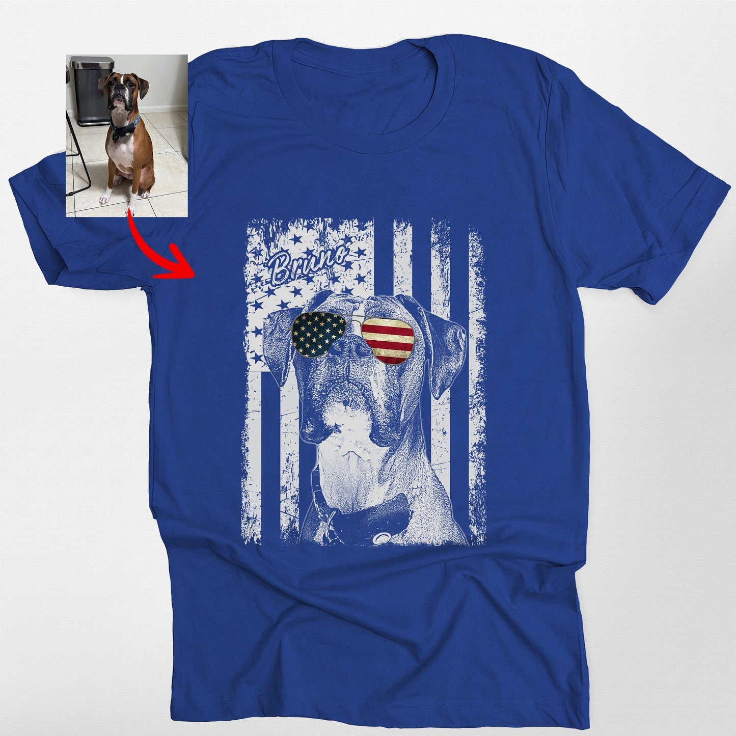 Patriotic Custom Dogface T-Shirt For Dad