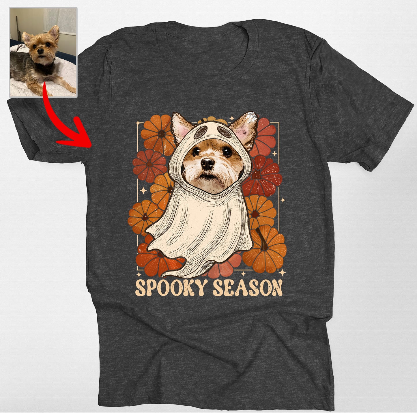 Cute Dog Ghost Spooky Season Bella Canvas Shirt for Dog Lovers