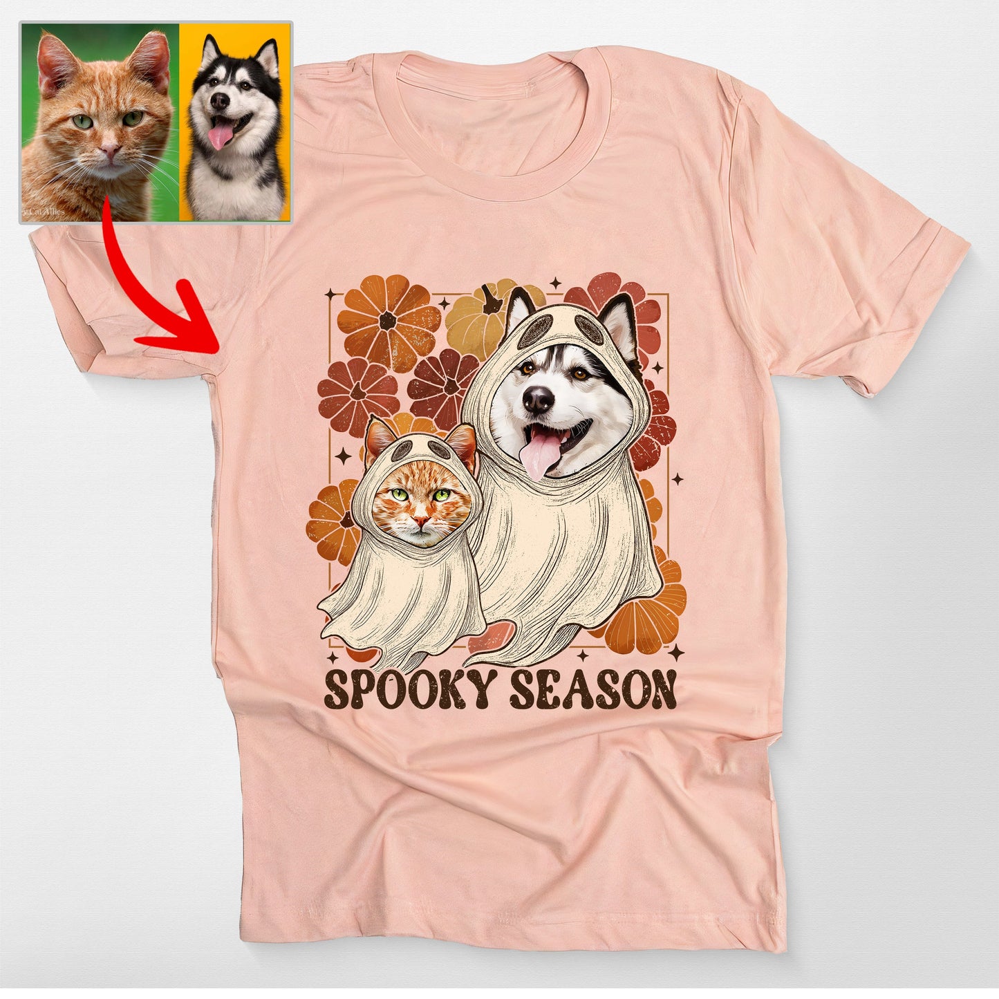 Cute Dog Ghost Spooky Season Bella Canvas Shirt for Dog Lovers