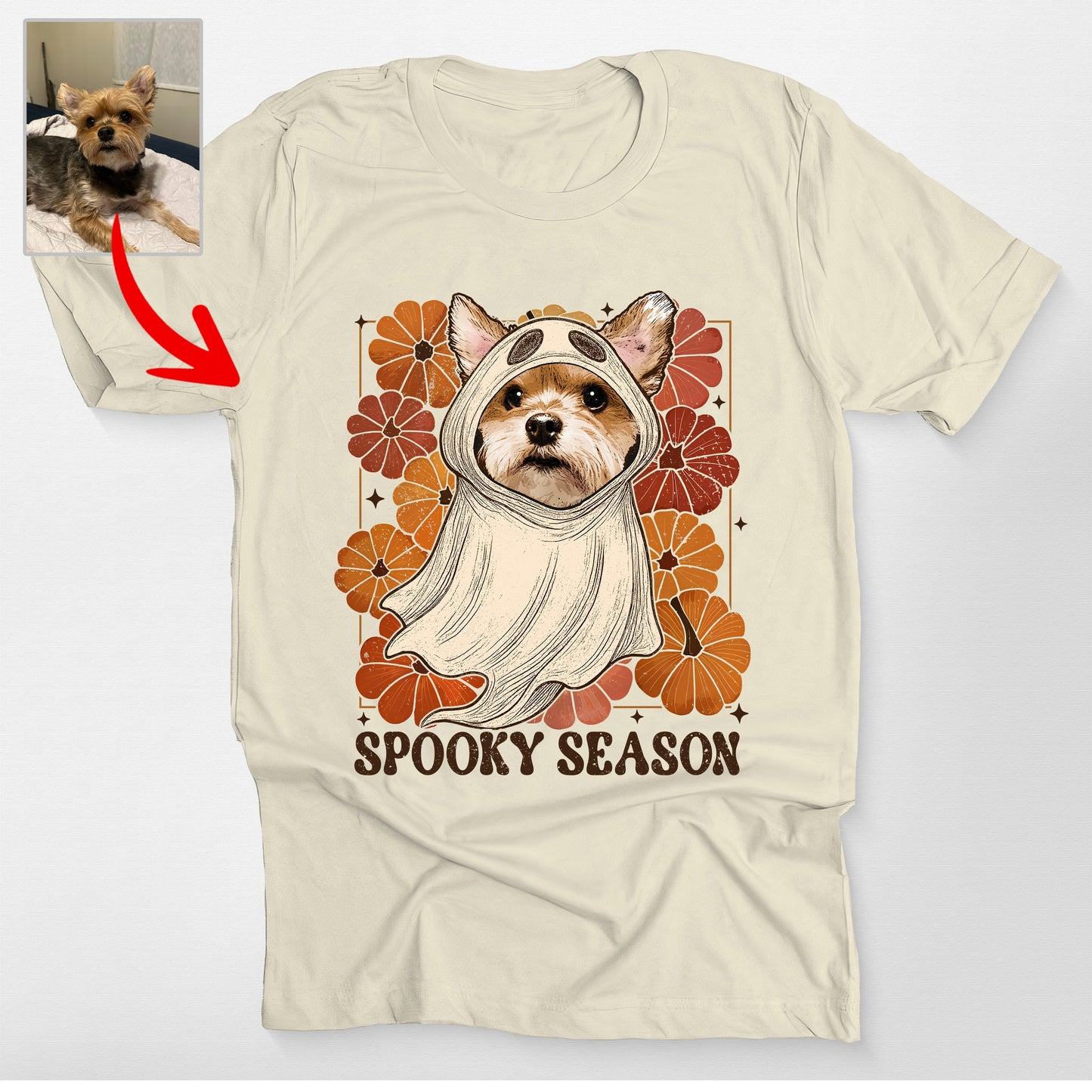 Cute Dog Ghost Spooky Season Bella Canvas Shirt for Dog Lovers