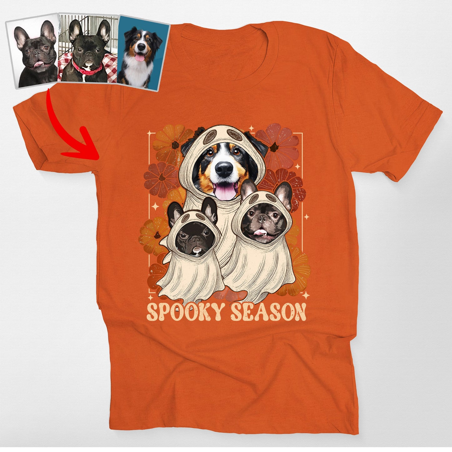 Cute Dog Ghost Spooky Season Bella Canvas Shirt for Dog Lovers