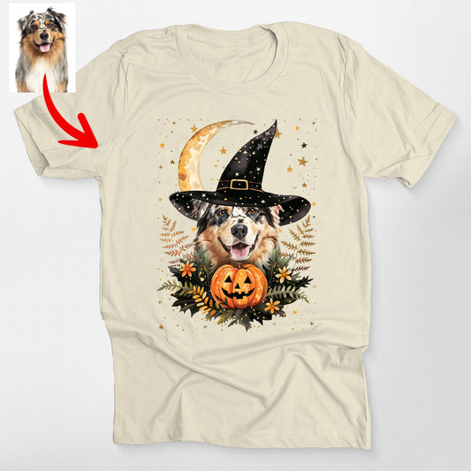 Custom Dog Bella Canvas Halloween T-Shirt – Witchy Moon Design