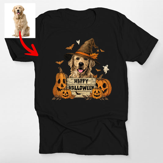 Happy Halloween Dog Witch Bella Canvas T-Shirt for Dog Lovers