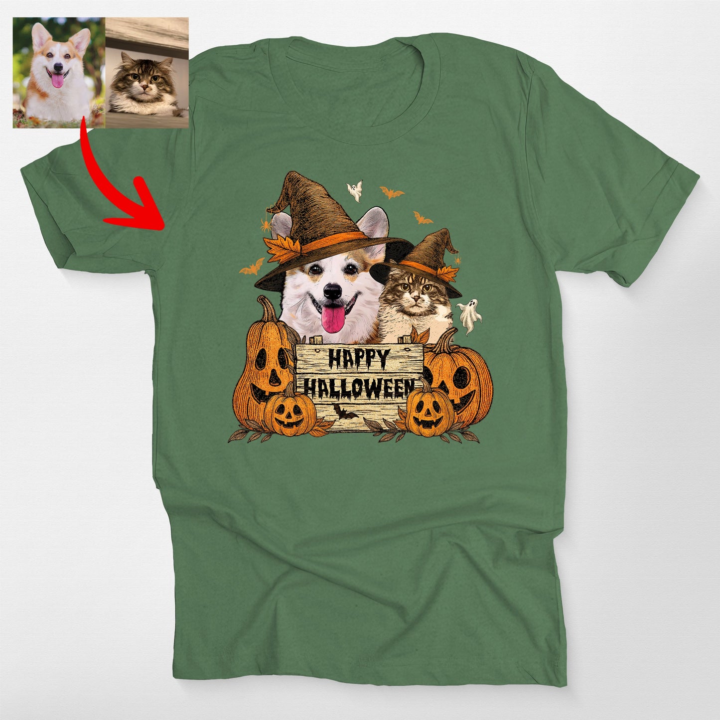 Happy Halloween Dog Witch Bella Canvas T-Shirt for Dog Lovers