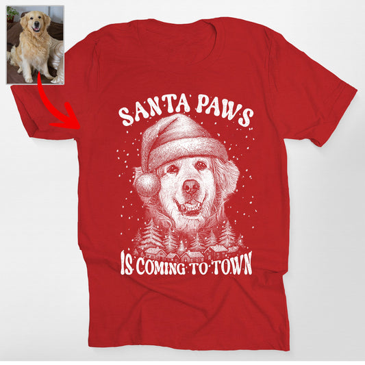 Santa Paws Dog Mom Bella Canvas T-Shirt. Christmas Gift