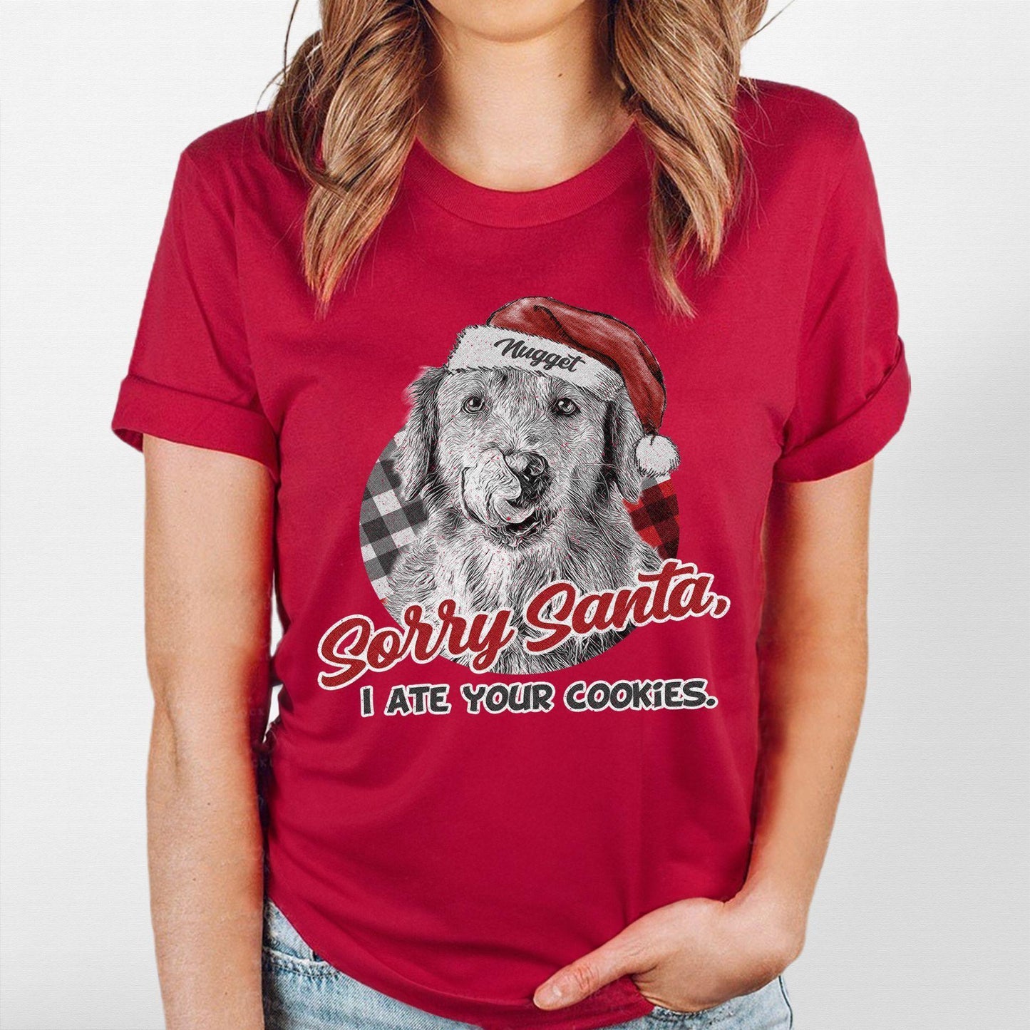 Funny Dog Lovers Christmas Crewneck - Custom Pet Portrait Santa Gift