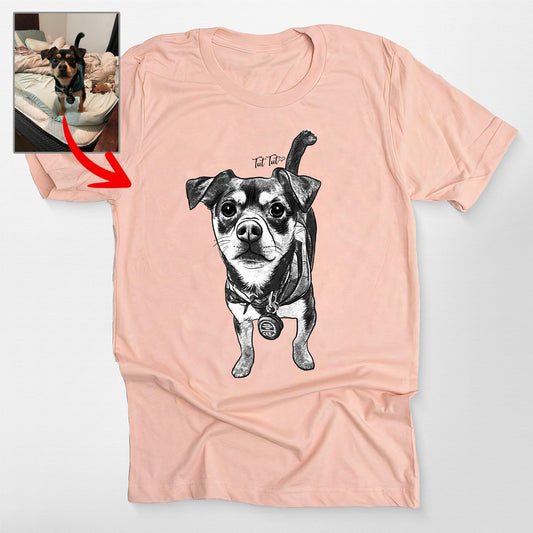 Custom Hand-Drawn Dog Sketch Bella Canvas Shirt for Dog Lovers