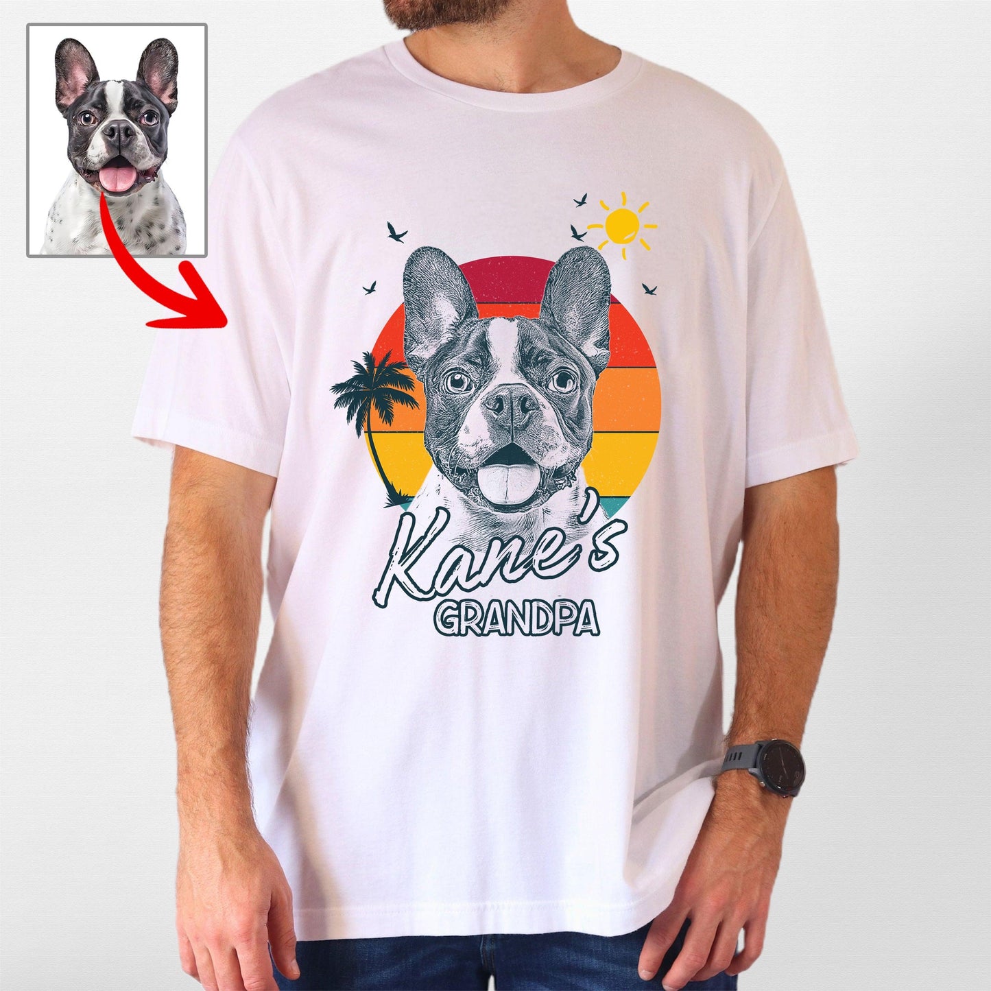 Summer Vibes Customized Dogface T-Shirt for Dad