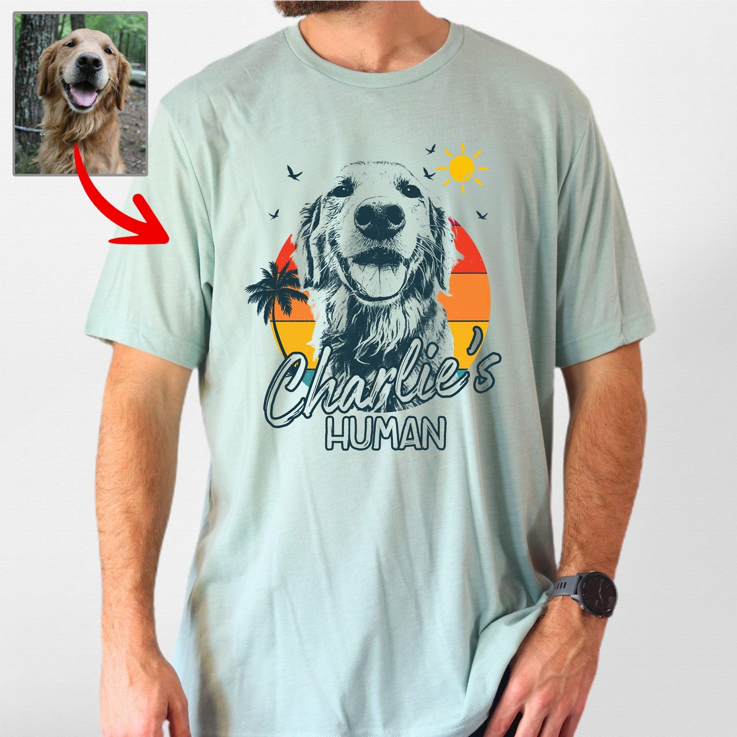 Summer Vibes Customized Dogface T-Shirt for Dad