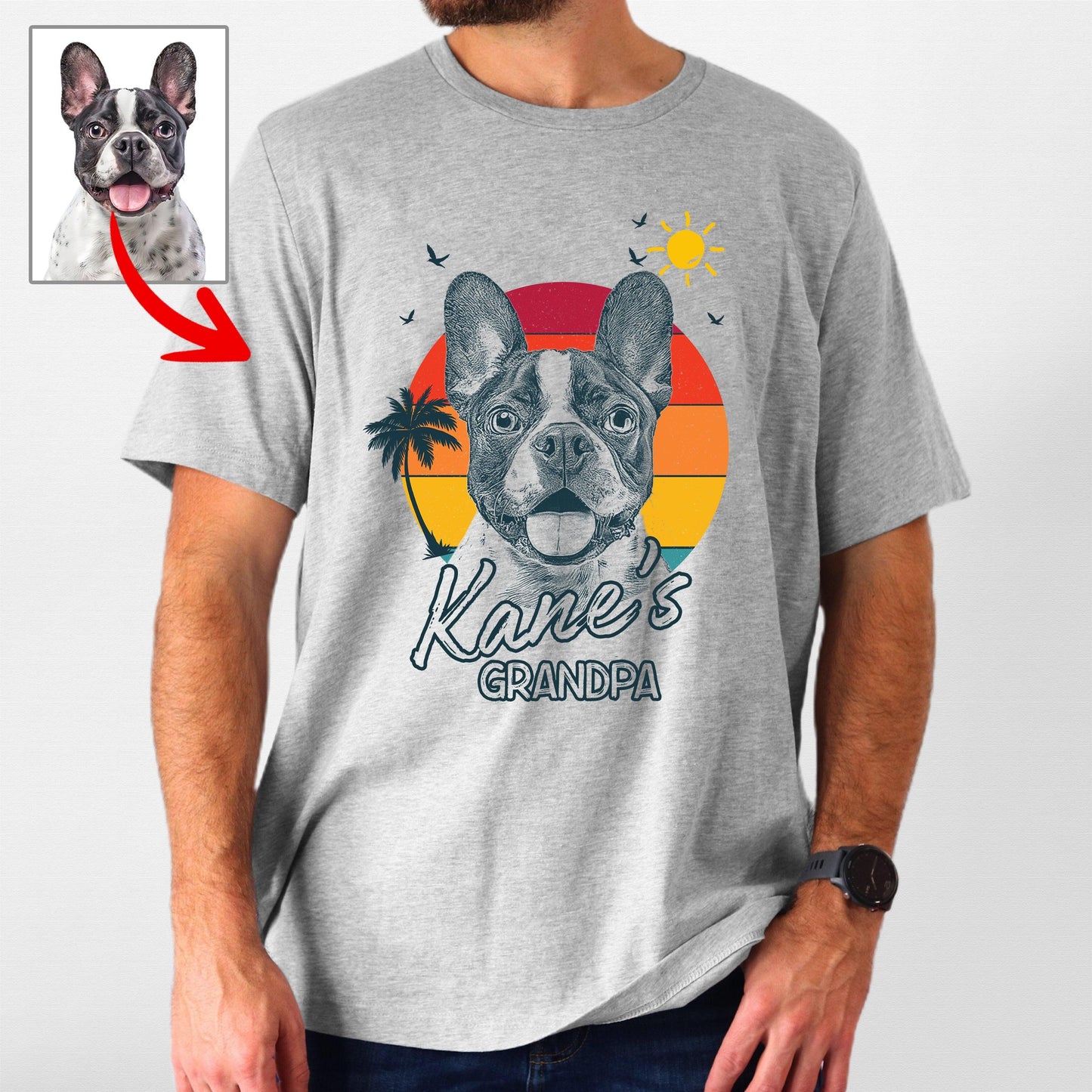 Summer Vibes Customized Dogface T-Shirt for Dad