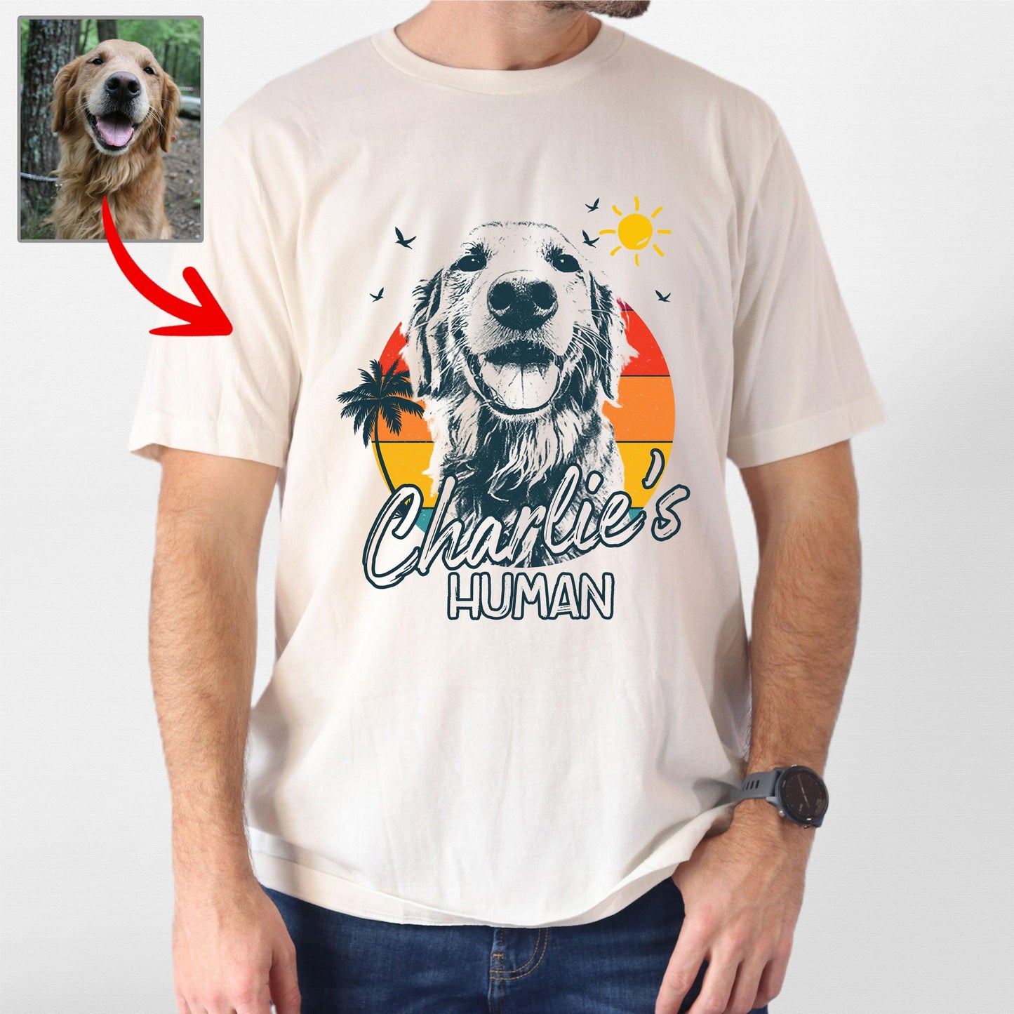 Summer Vibes Customized Dogface T-Shirt for Dad