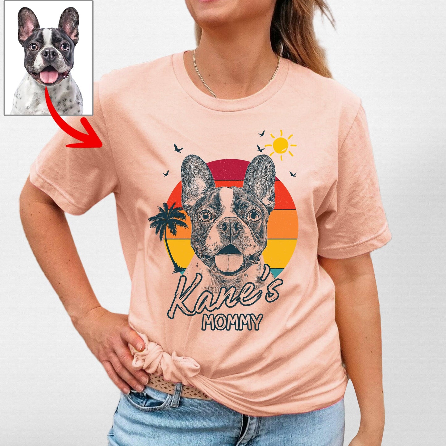 Summer Vibes Customized Dogface T-Shirt For Moms