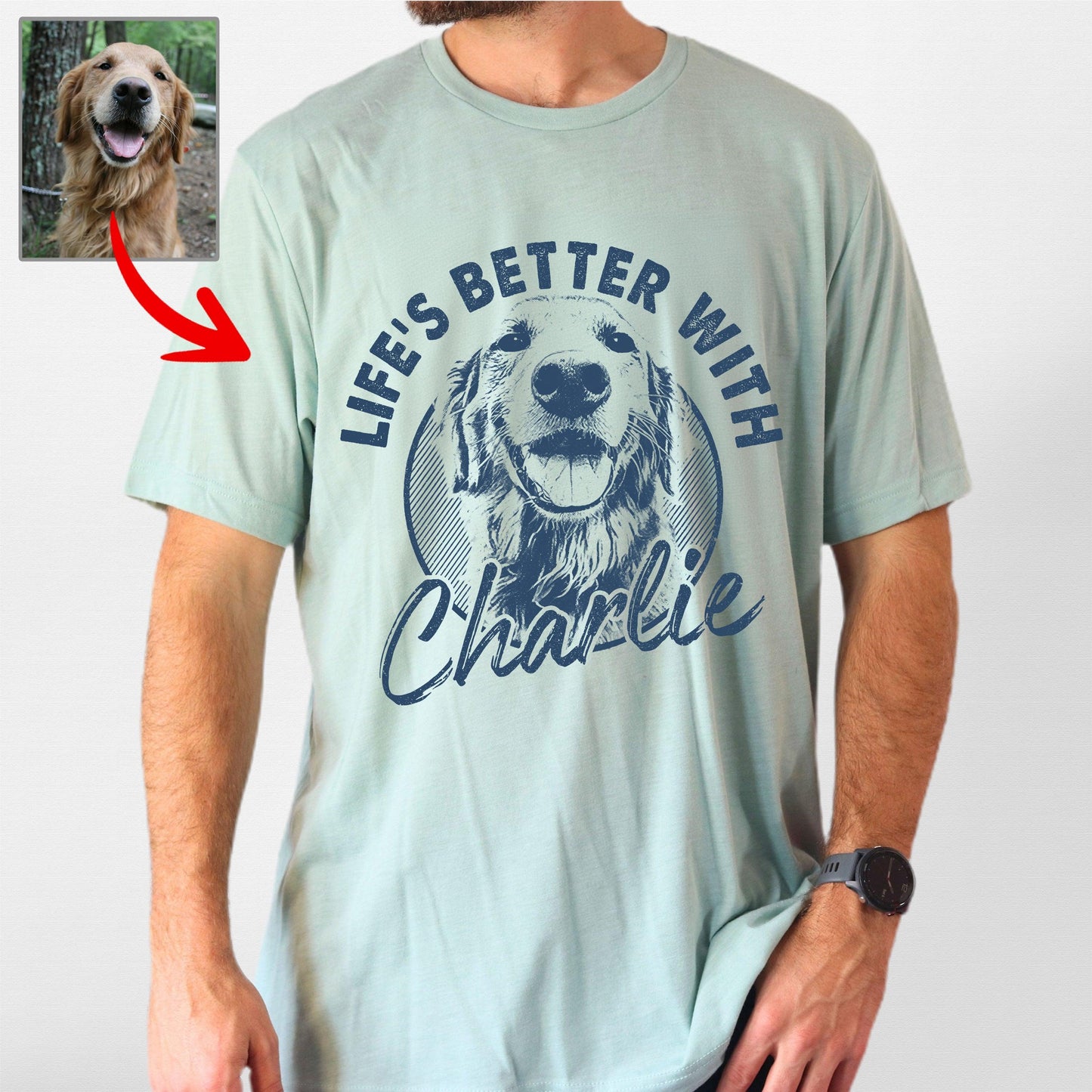Life's Better with Dog Bella Canvas T-Shirt For Dads