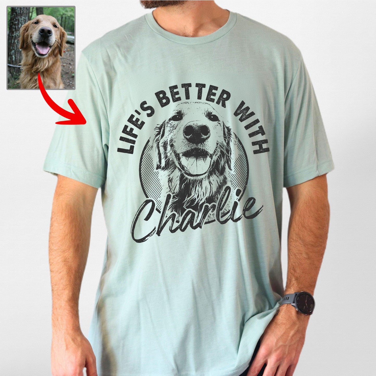 Life's Better with Dog Bella Canvas T-Shirt For Dads