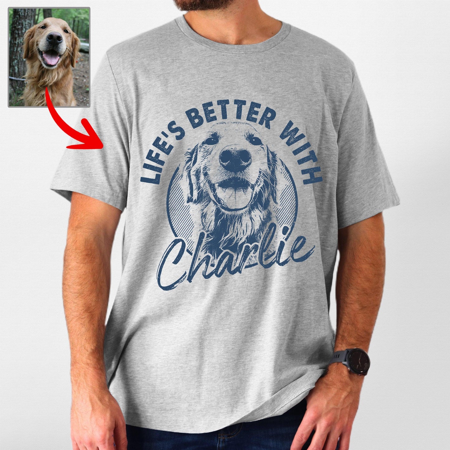 Life's Better with Dog Bella Canvas T-Shirt For Dads