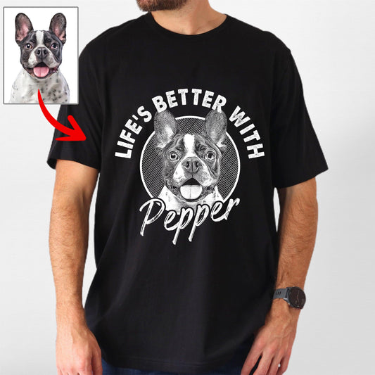 Life's Better with Dog Bella Canvas T-Shirt For Dads