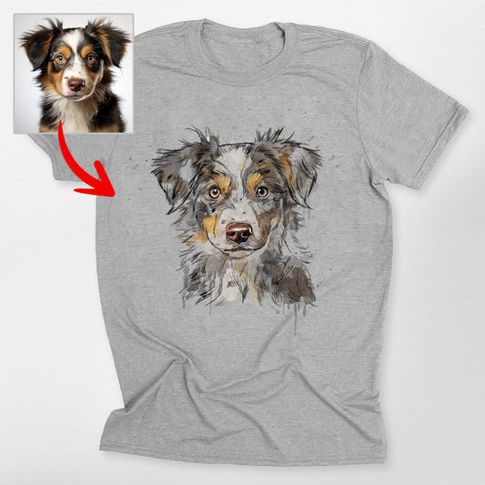 Colorful Painting Customized Dogface Unisex T-shirt