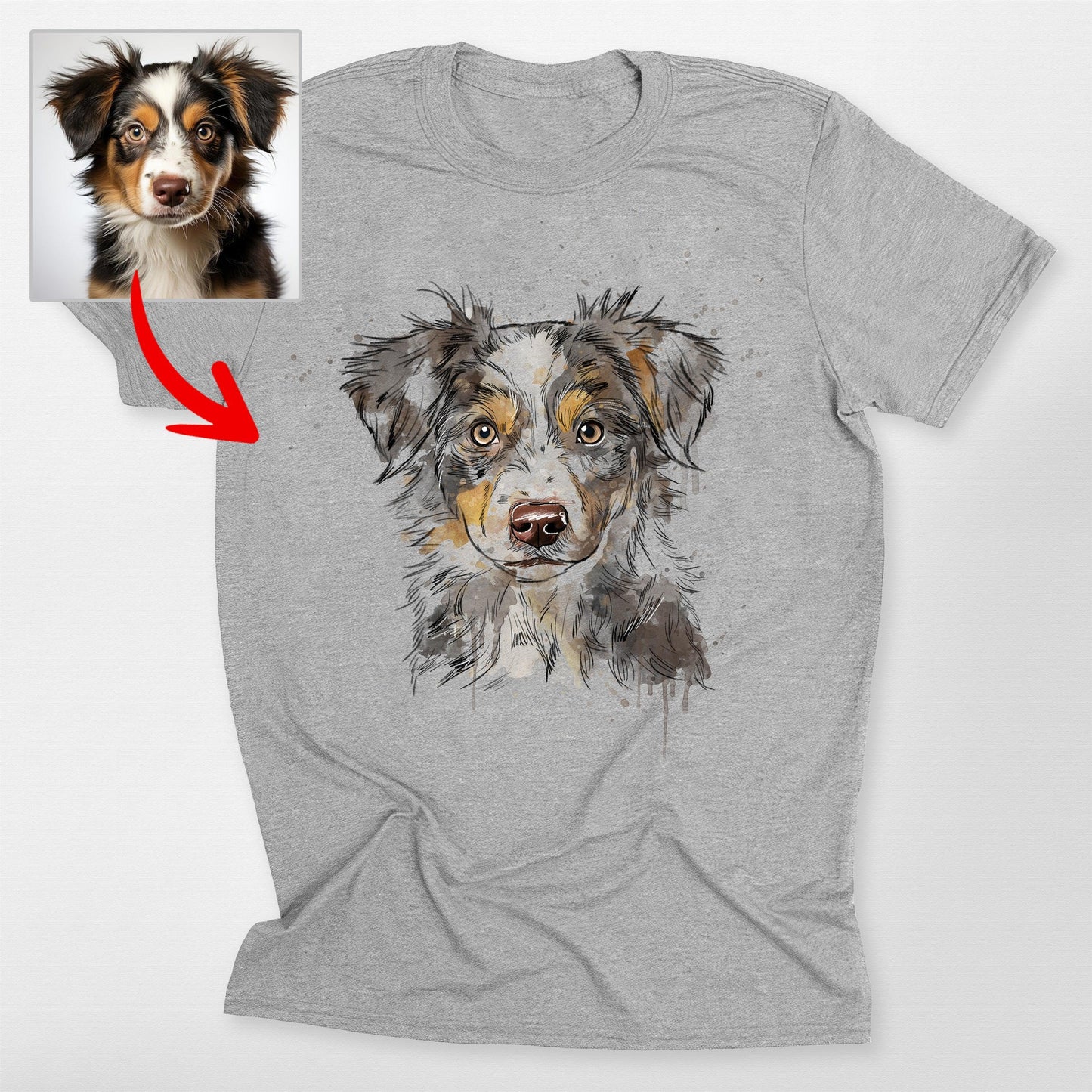 Colorful Painting Customized Dogface Unisex T-shirt