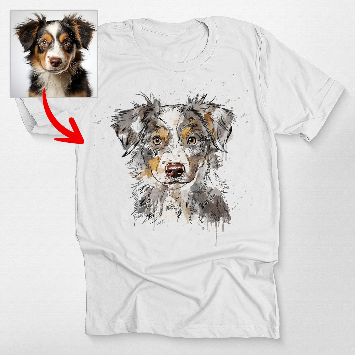 Colorful Painting Customized Dogface Unisex T-shirt