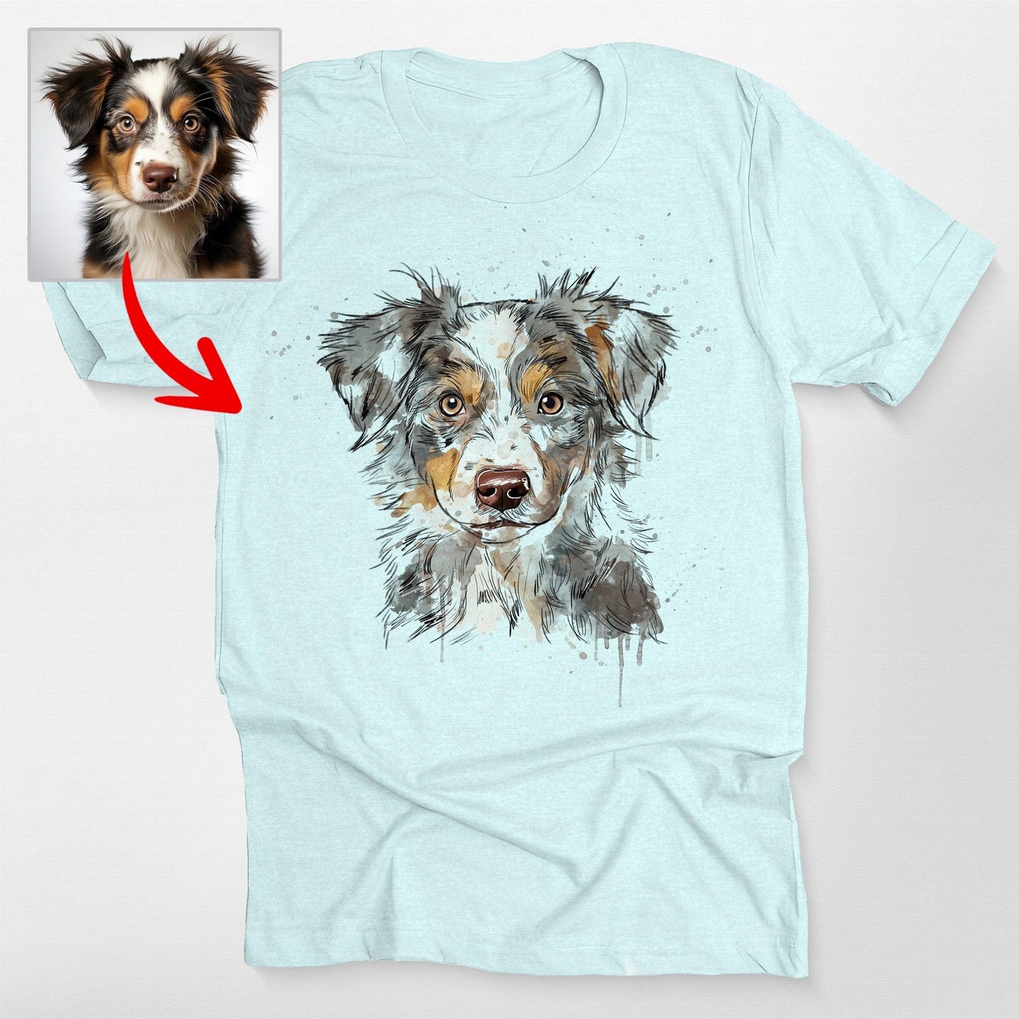 Colorful Painting Customized Dogface Unisex T-shirt