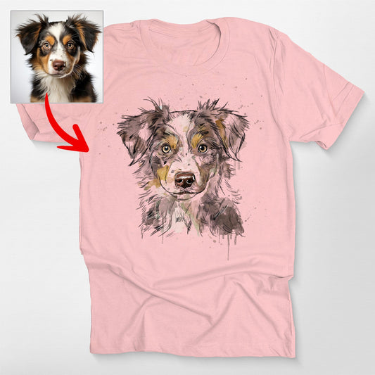 Colorful Painting Customized Dogface Unisex T-shirt