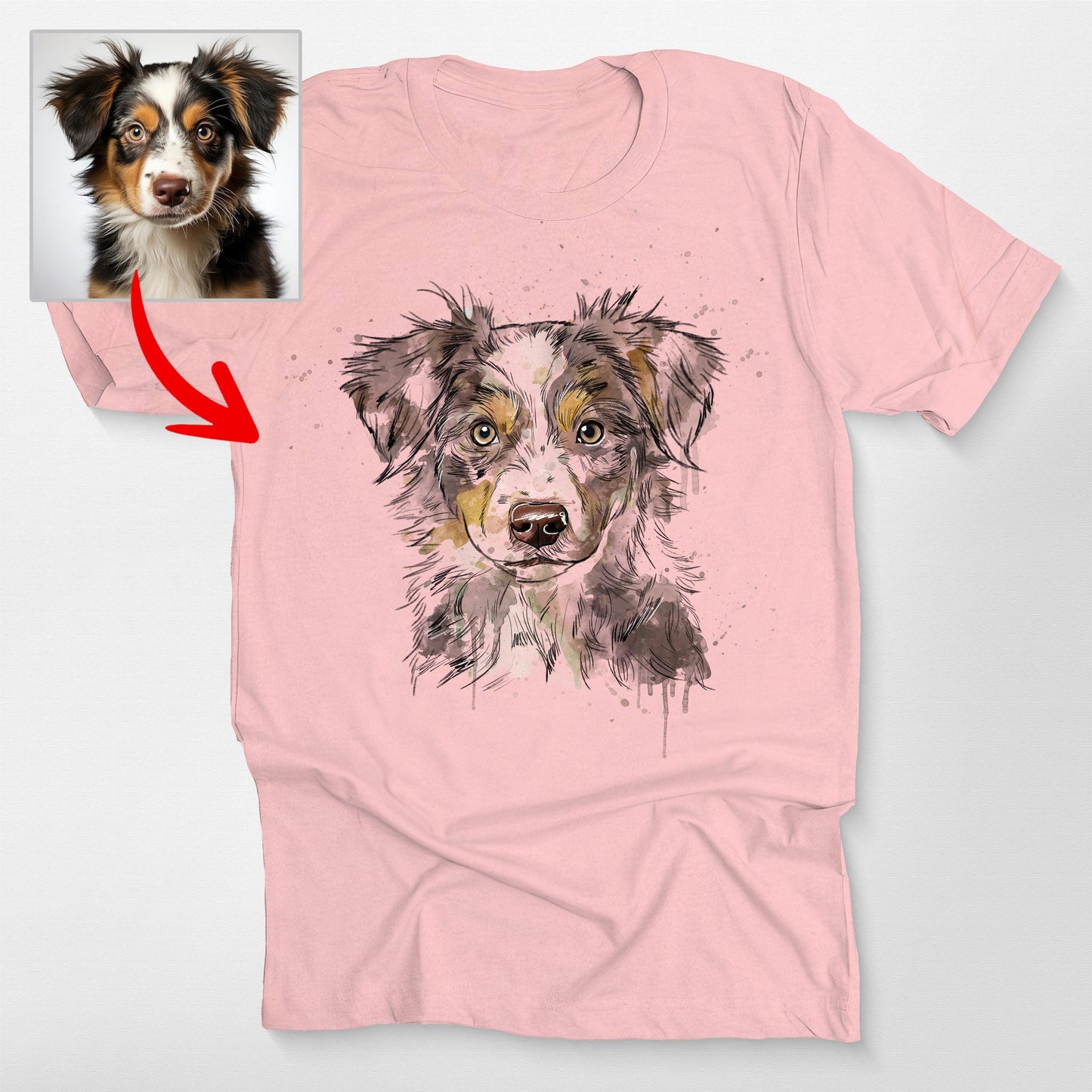 Colorful Painting Customized Dogface Unisex T-shirt