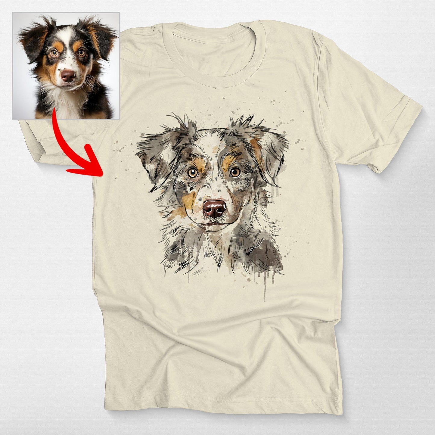 Colorful Painting Customized Dogface Unisex T-shirt