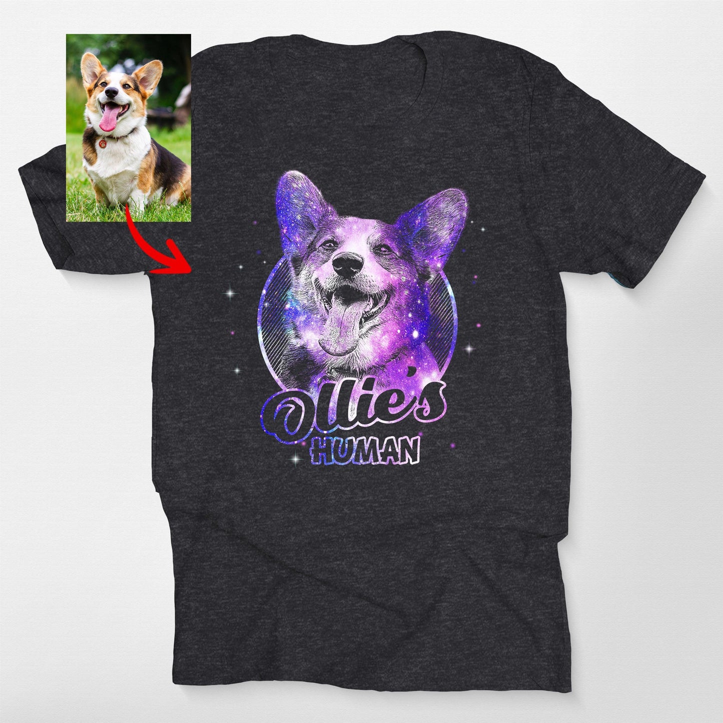 Custom Dogface with Galaxy Style T-shirt