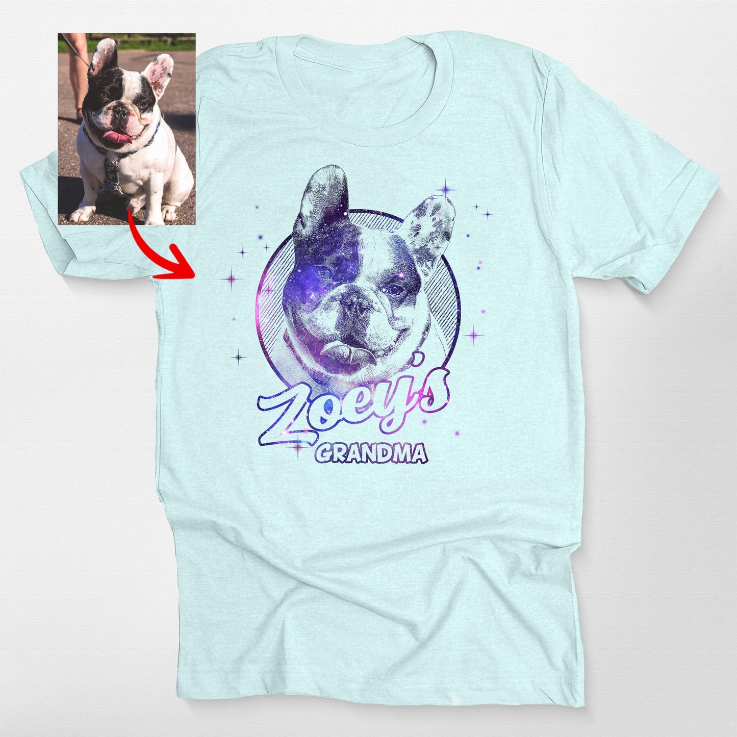 Custom Dogface with Galaxy Style T-shirt