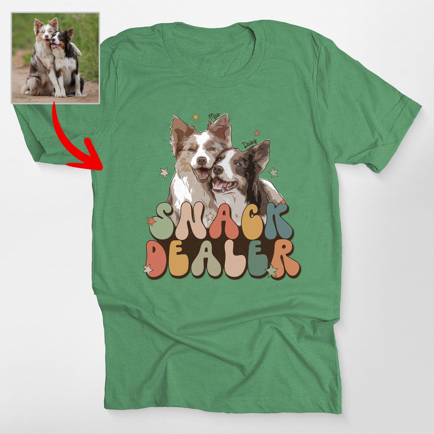 Custom Dog Lover Gift Retro Hand-drawn Bella Canvas Tee