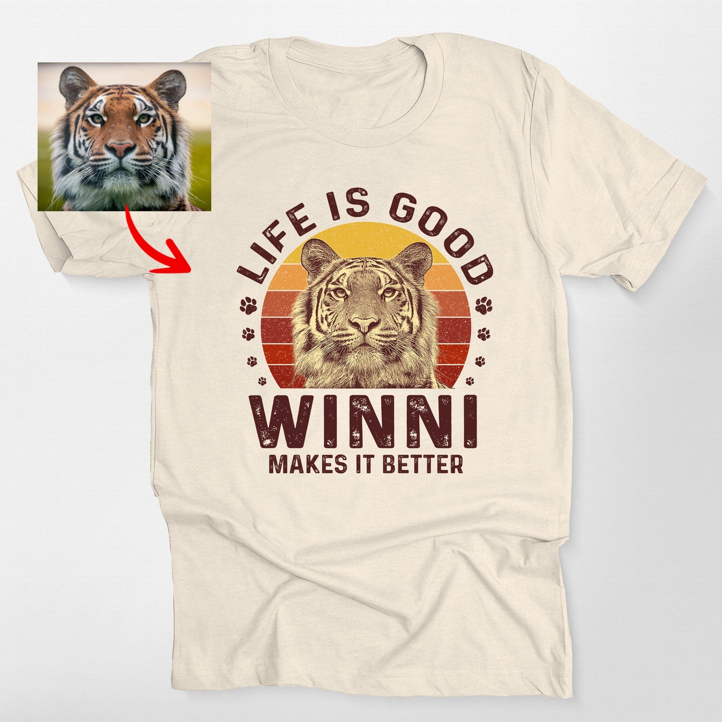 Life Is Good Custom Dogface Retro Sunset Shirt