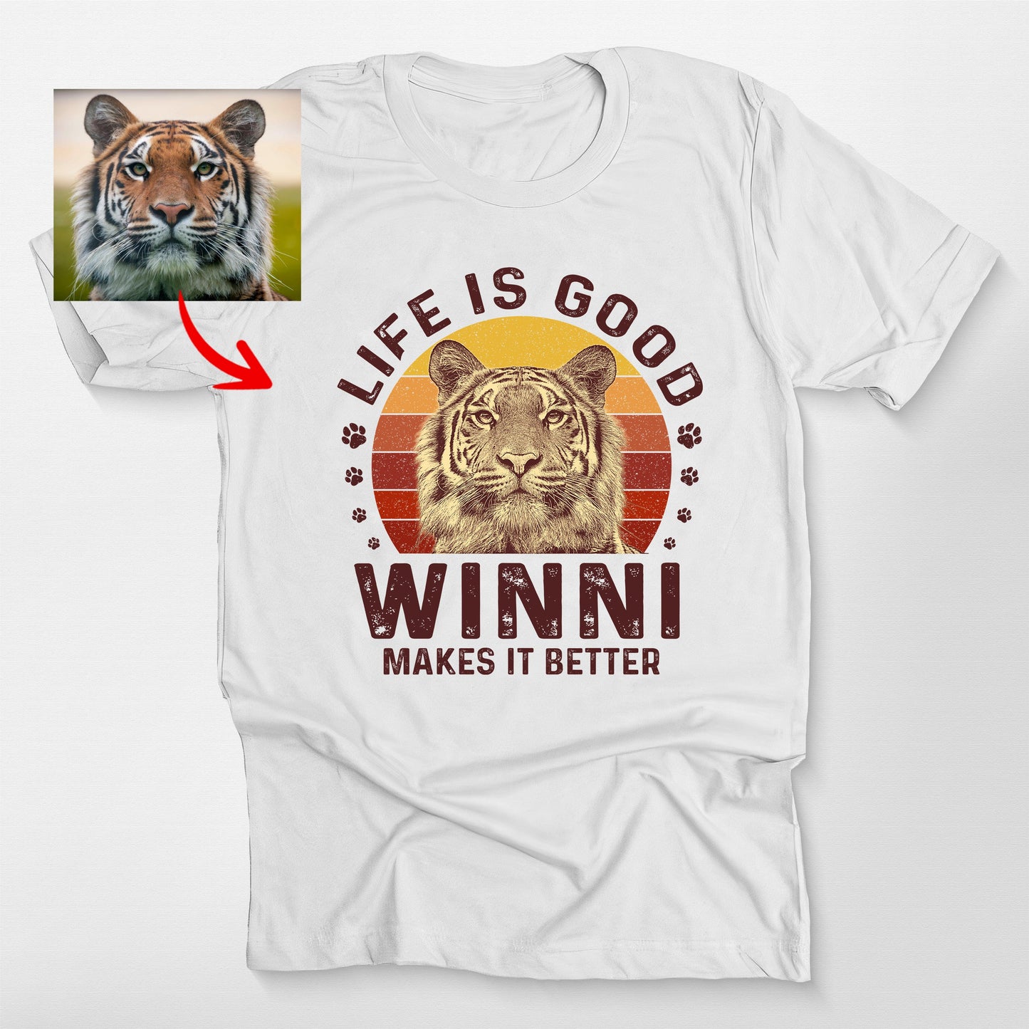 Life Is Good Custom Dogface Retro Sunset Shirt