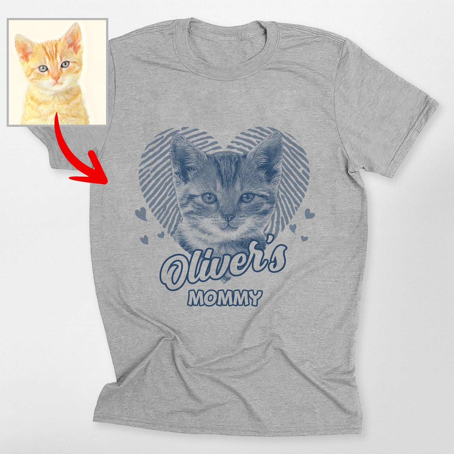 Lovable Custom Dogface with Heart T-shirt